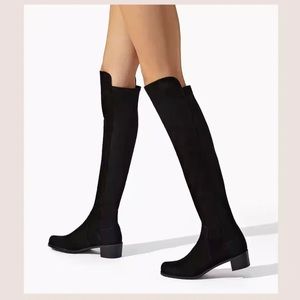 Stuart Weitzman Reserve 50/50 Black Suede Over-the-knee Boots
